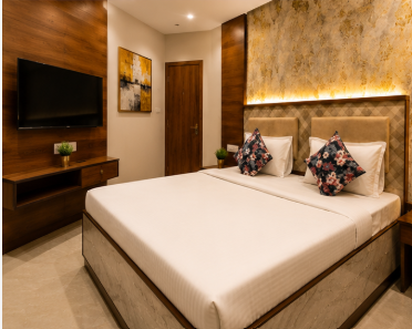 Deluxe Room work desk and seating at Baibhab Resorts